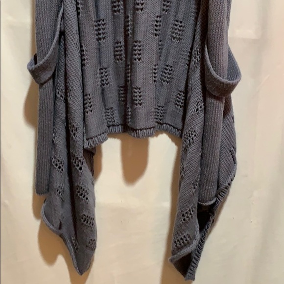 PURE HANDKNIT sweater/vest:: SZ S/M:: gray - Picture 3 of 7